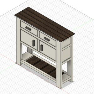 3D Model of a Farmstyle entry way table