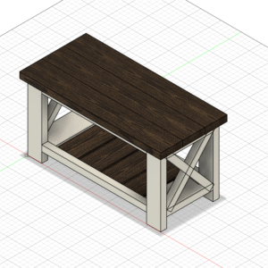 3D Render of Farmstyle Coffee Table