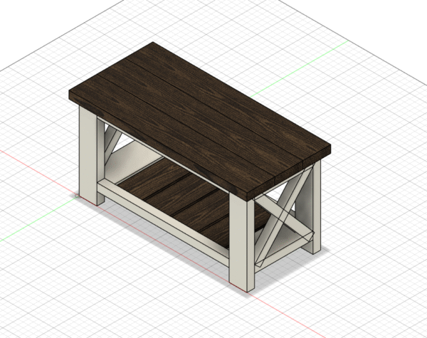 farmstyle Coffee table 3D Render of Farmstyle Coffee Table