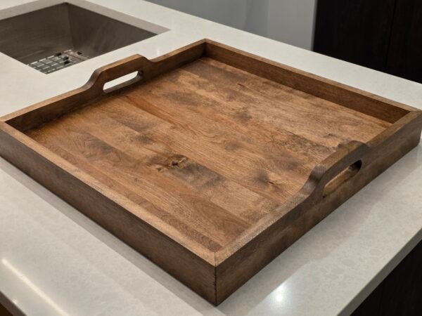 Serving tray2 Birch wood serving tray with dark walnut stain